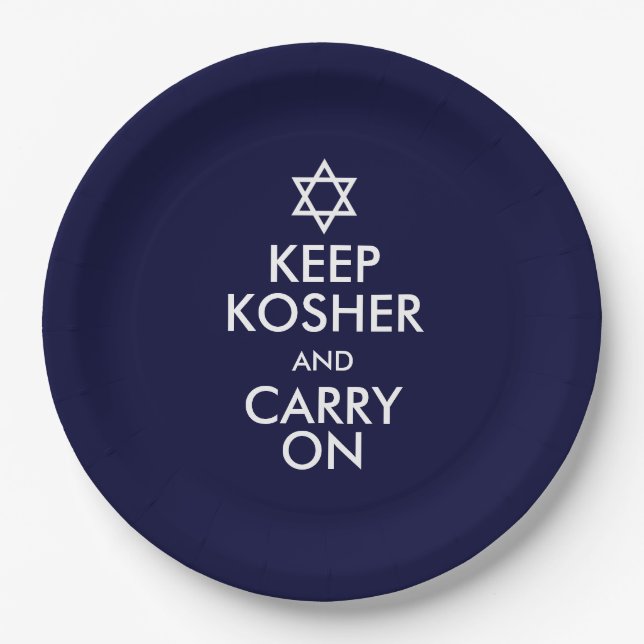 Keep Kosher and Carry On Paper Plate (Front)