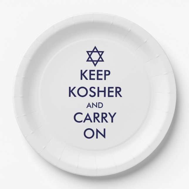 Keep Kosher and Carry On Paper Plate (Front)