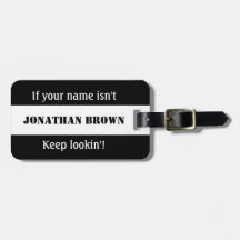 Keep Looking Funny Custom Luggage Tag - Stripe