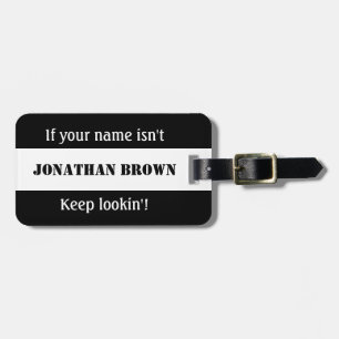 Keep Looking Funny Custom Luggage Tag - Stripe