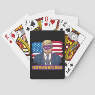 Keep Mardi Gras Great Funny Trump Mardi Gras 2025 Playing Cards