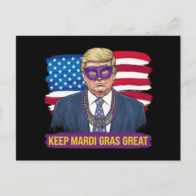 Keep Mardi Gras Great Funny Trump Mardi Gras 2025 Postcard (Front)
