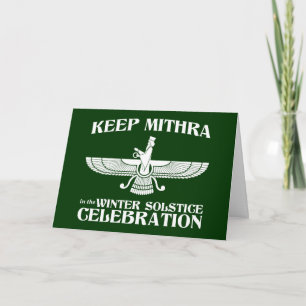 Keep Mithra in the Winter Solstice Celebration Holiday Card