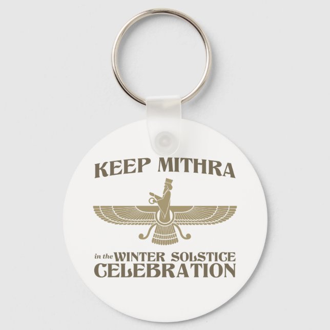 Keep Mithra in the Winter Solstice Celebration Keychain (Front)