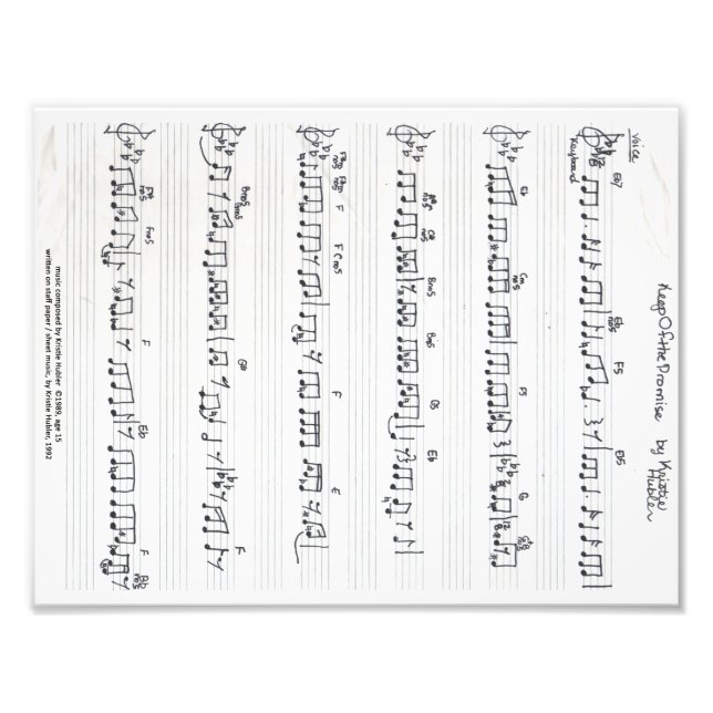 Keep Of The Promise Sheet Photographie de musique (Devant)