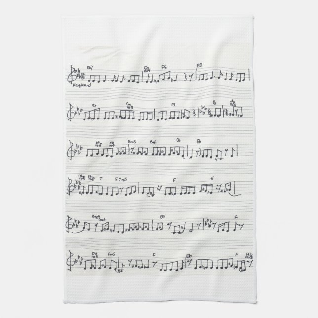 Keep of the Promise Song Sheet Music Notes  Kitchen Towel (Vertical)