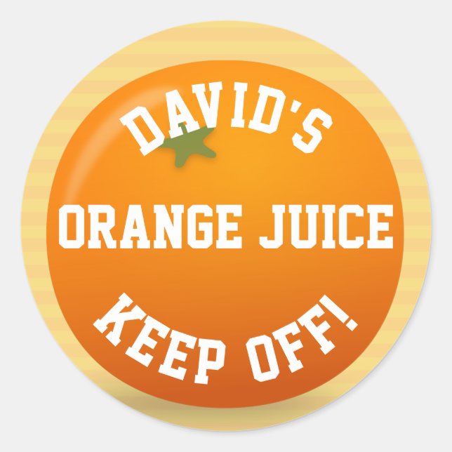 Keep off my orange classic round sticker (Front)