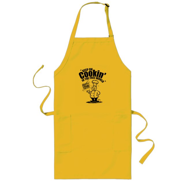 Keep on cookin' in the free world long apron (Front)