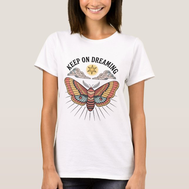 Keep On Dreaming Moth Celestial T-Shirt (Front)