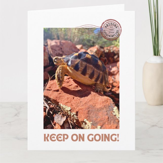 Keep on Going Inspirational coddiwompling Tortoise Card (Front)