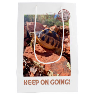 Keep on Going Inspirational coddiwompling Tortoise Medium Gift Bag