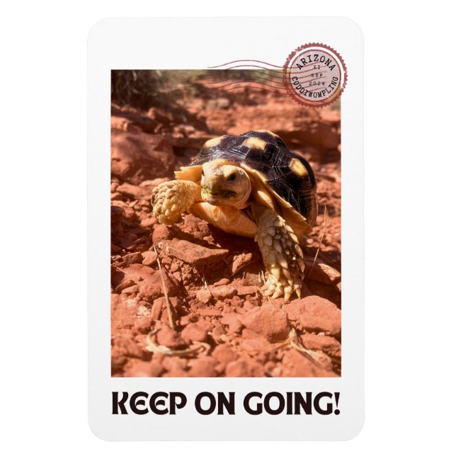 Keep on Going Inspirational coddiwompling Turtle Magnet (Vertical)