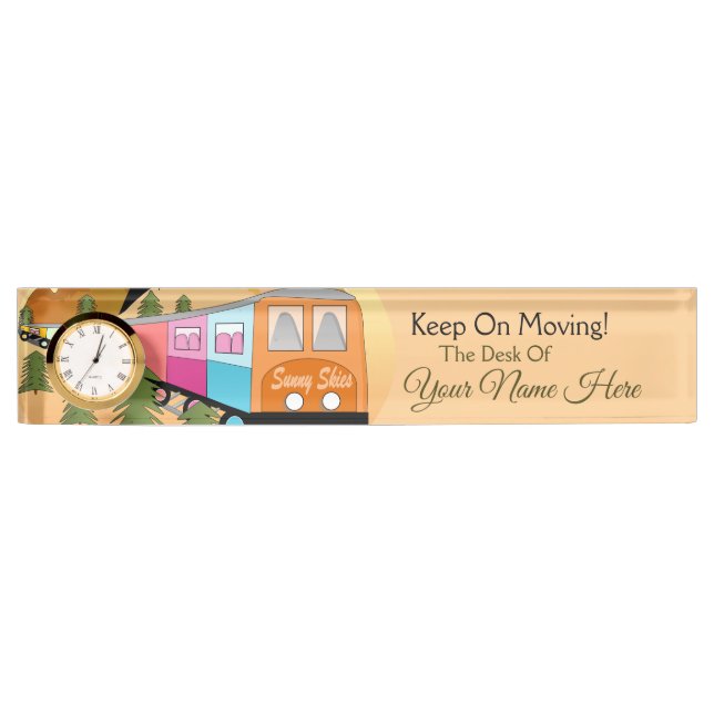 Keep On Moving Unique Train Custom  Nameplate (Front)