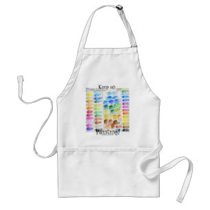 "Keep on Painting" paint colour charts apron