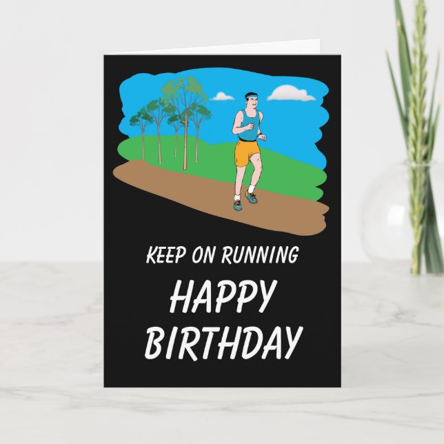 Keep On Running Happy Birthday Card (Front)