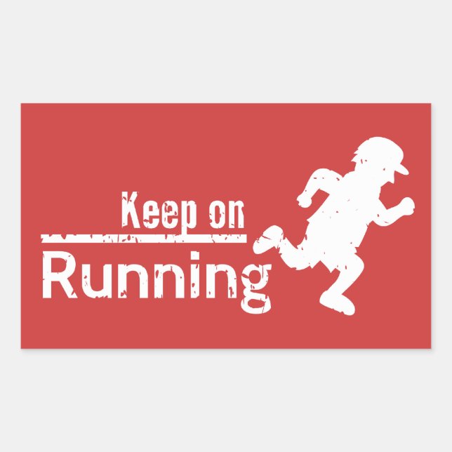 Keep on Running in White Grunge Sticker (Front)