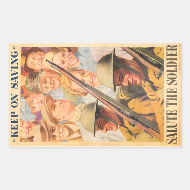 Keep On Saving. Reprint of British wartime poster. Sticker (Front)