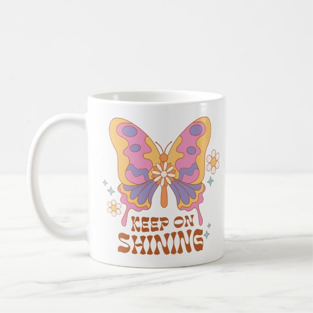 Keep On Shining Butterfly Coffee Mug (Left)