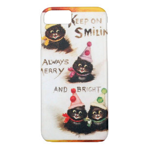 Keep on Smilin, Black Cat, Louis Wain Case-Mate iPhone Case