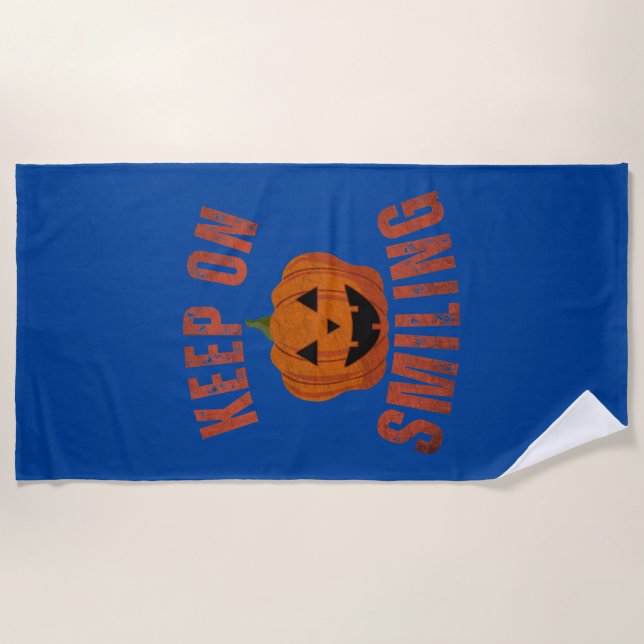 KEEP ON SMILING HALLOWEEN GIFT BEACH TOWEL (Front)