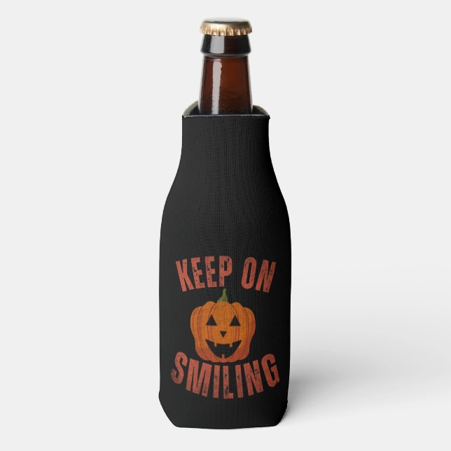 KEEP ON SMILING HALLOWEEN GIFT BOTTLE COOLER (Bottle Front)