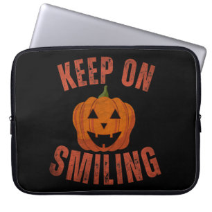 KEEP ON SMILING HALLOWEEN GIFT LAPTOP SLEEVE