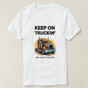 KEEP ON TRUCKIN' MEN'S WHITE BASIC STYLE T-SHIRT