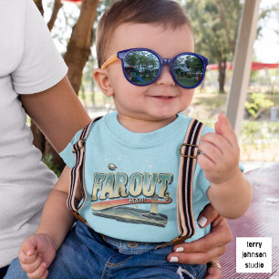 Keep On Truckin’ Retro 60s Personalized Blue Toddler T-shirt