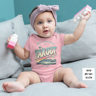 Keep On Truckin’ Retro 60s Personalized Pink Baby Bodysuit