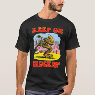 Keep On Truckin' Trucking Drivers Distressed Cars T-Shirt