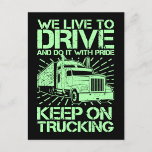 Keep on Trucking 18 Wheeler Green  Postcard