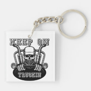 "Keep On Trukin Retro Inspired Trucker Keychain