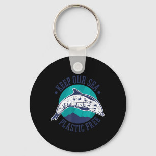 Keep Our Sea Plastic Free, Environmental Protectio Keychain