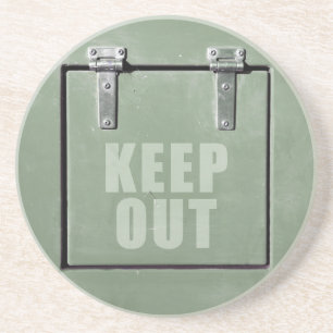 keep out metal door coaster