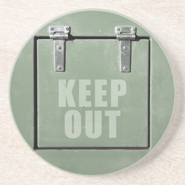 keep out metal door coaster (Front)