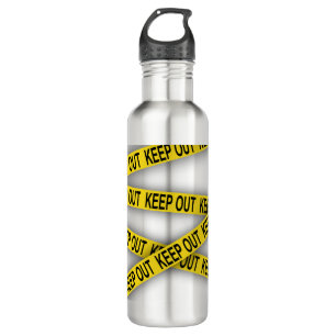 Keep out stay away do not cross police tape 3d 710 ml water bottle