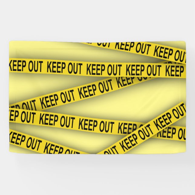 Keep out stay away do not cross police tape 3d banner (Horizontal)
