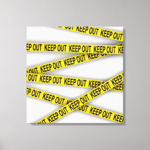 Keep out stay away do not cross police tape 3d canvas print