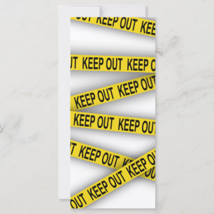 Keep out stay away do not cross police tape 3d card