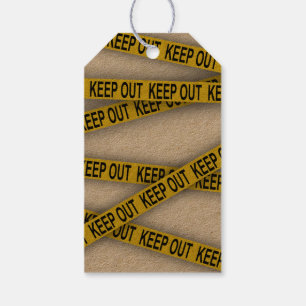 Keep out stay away do not cross police tape 3d gift tags