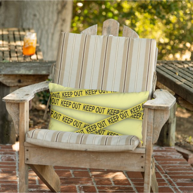 Keep out stay away do not cross police tape 3d lumbar pillow (Chair)