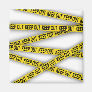 Keep out stay away do not cross police tape 3d magnet