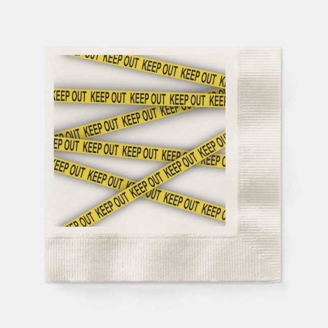Keep out stay away do not cross police tape 3d napkin (Front)