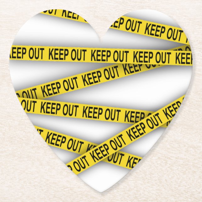 Keep out stay away do not cross police tape 3d paper coaster (Front)