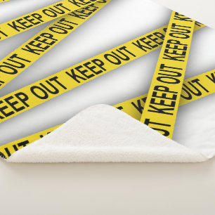Keep out stay away do not cross police tape 3d sherpa blanket