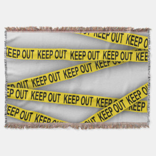 Keep out stay away do not cross police tape 3d throw blanket