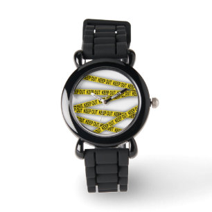 Keep out stay away do not cross police tape 3d watch