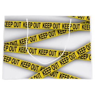 Keep out stay away do not cross police tape large gift bag