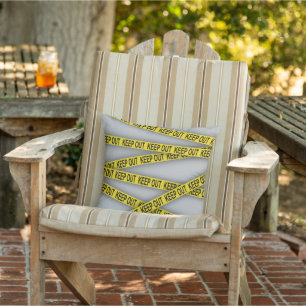 Keep out stay away do not cross police tape outdoor pillow