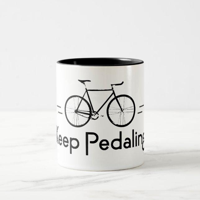 Keep Pedaling Bikes Two-Tone Coffee Mug (Center)